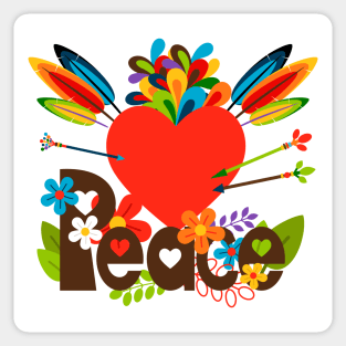 Peace heart illustration Sticker